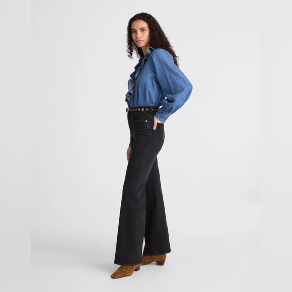 Madewell The Wide-Leg Jean in Black Frost Size 23 NWT - Picture 3 of 13